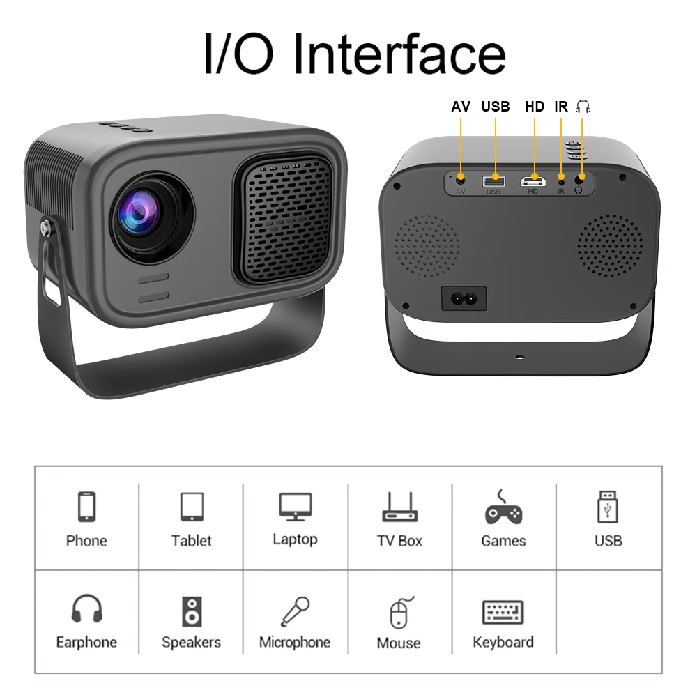 P28A Projector Portable Home Cinema LED MINI Videoprojector WIFI Bluetooth Mirror Android IOS SmartPhone 1080P 4K Via HD