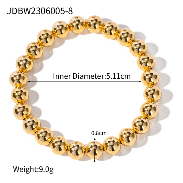 John Greed Fine Jewellery 9ct Gold Diamond Cut Bead Bracelet
