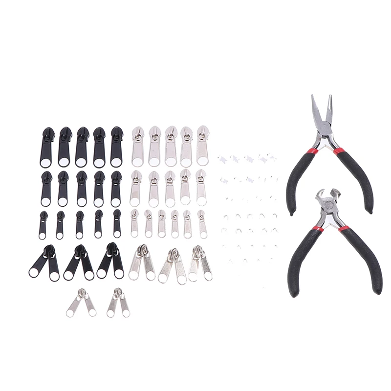 

194pcs Zipper Replacement Head Zipper Repair Kit Fix Zip Slider Tools