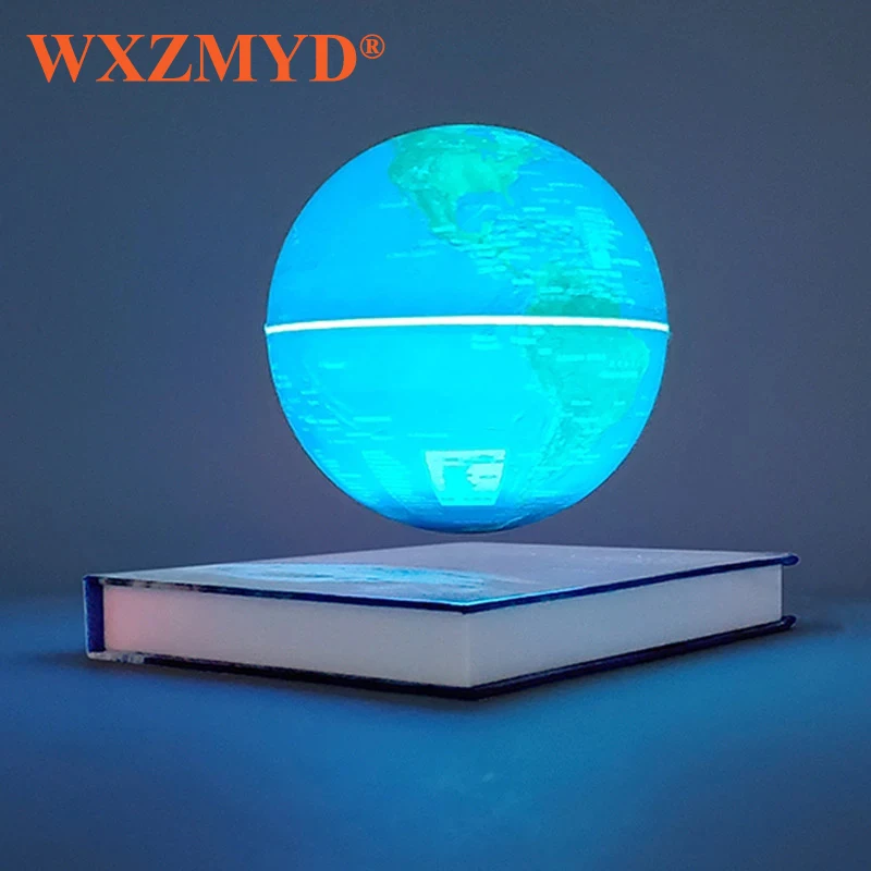 

6 inch Book Base Magnetic Suspension Globe Smart Adsorption Sphere Illumination Floating Book Lamp Creative Gifts Night Lights