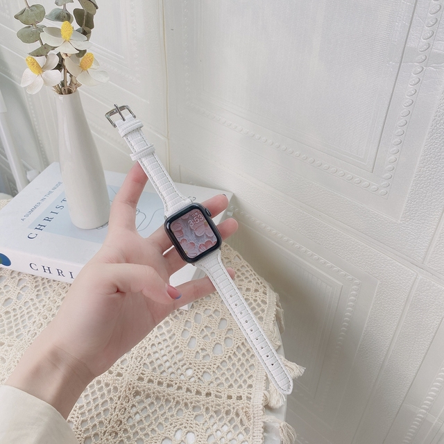 Slim Strap For Apple Watch SE7 6 5 42/44mm Leather Bracelet for Iwatch Band Series 4 3 2 1 38/40mm Accessories 41/45mm