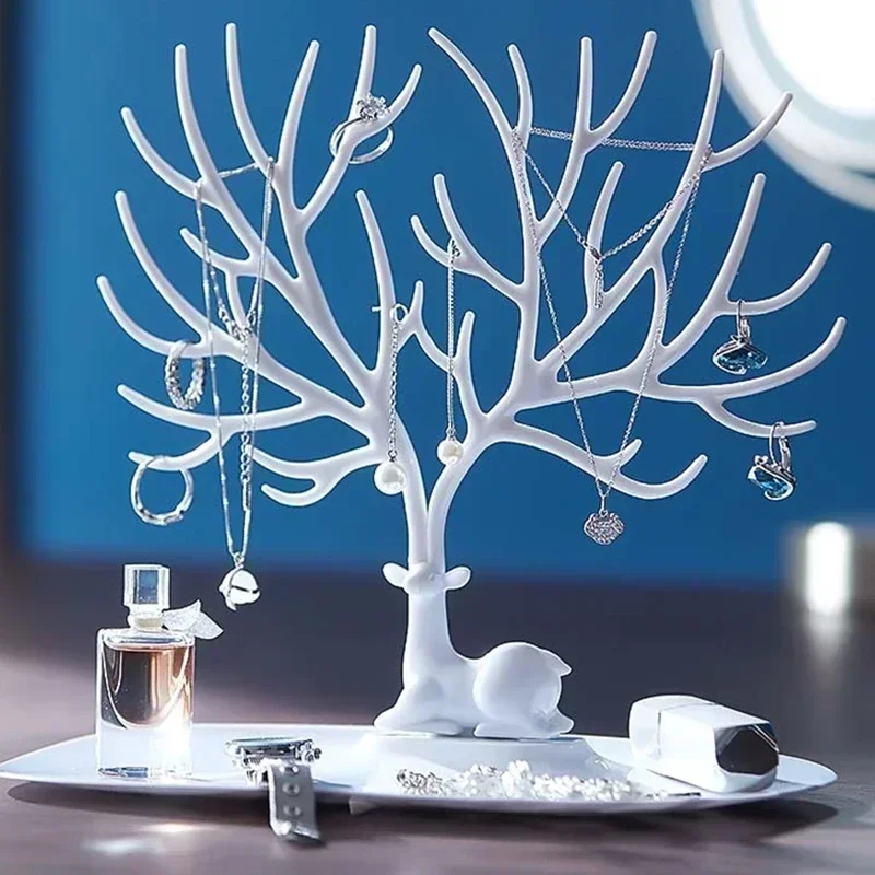 Deer Earrings Necklace Ring Pendant Bracelet Jewelry Display Stand Tray Tree Storage Racks Organizer Holder Make Up Decoration