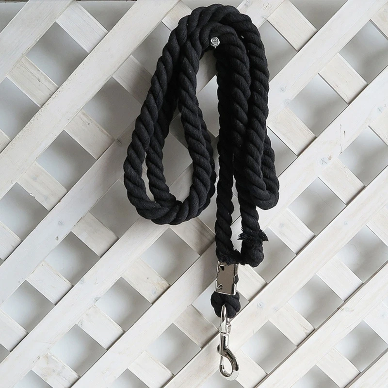 Braided Cotton Horse Leading Rope with Buckles Equestrian Rein Competition Halters Thick Horse Leading Rope Enduring 3