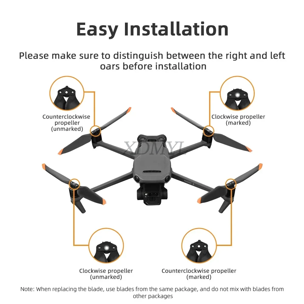 Pales D'hélice 9453T Pour DJI Mavic 3 Et Mavic 3 Pro - Noires - Neuves