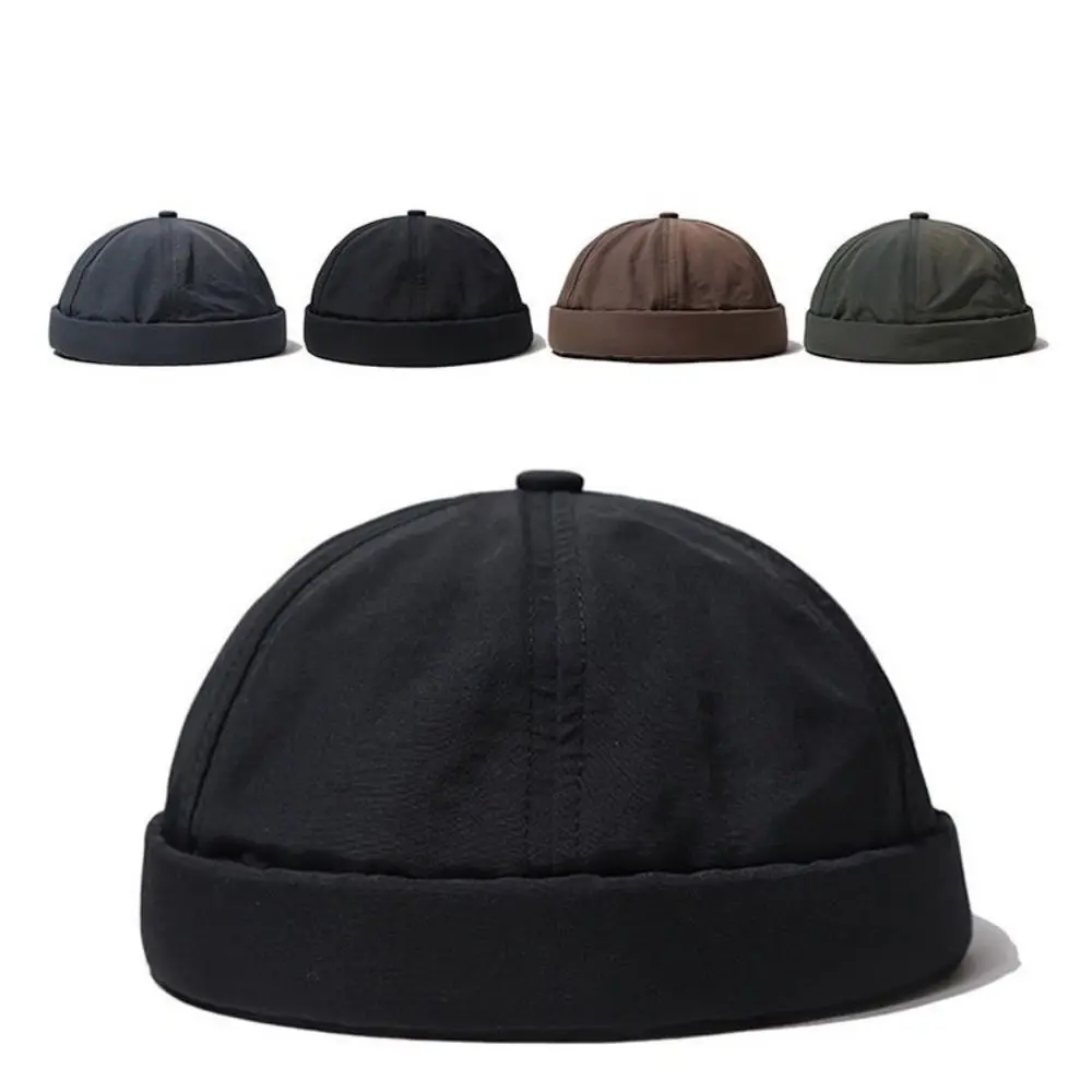 Quick Dry Brimless Hat Lightweight Daily Beanie Mesh Beanie Docker Cap Sailor Rolled Cuff Harbour Hat Casual Skullcap 2