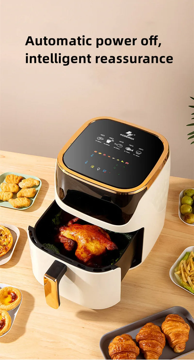 Smart Air Fryer 10L Large-capacity Household Multi-functional Smart Oil-free Smokeless Electric Oven Air Fryer 220V