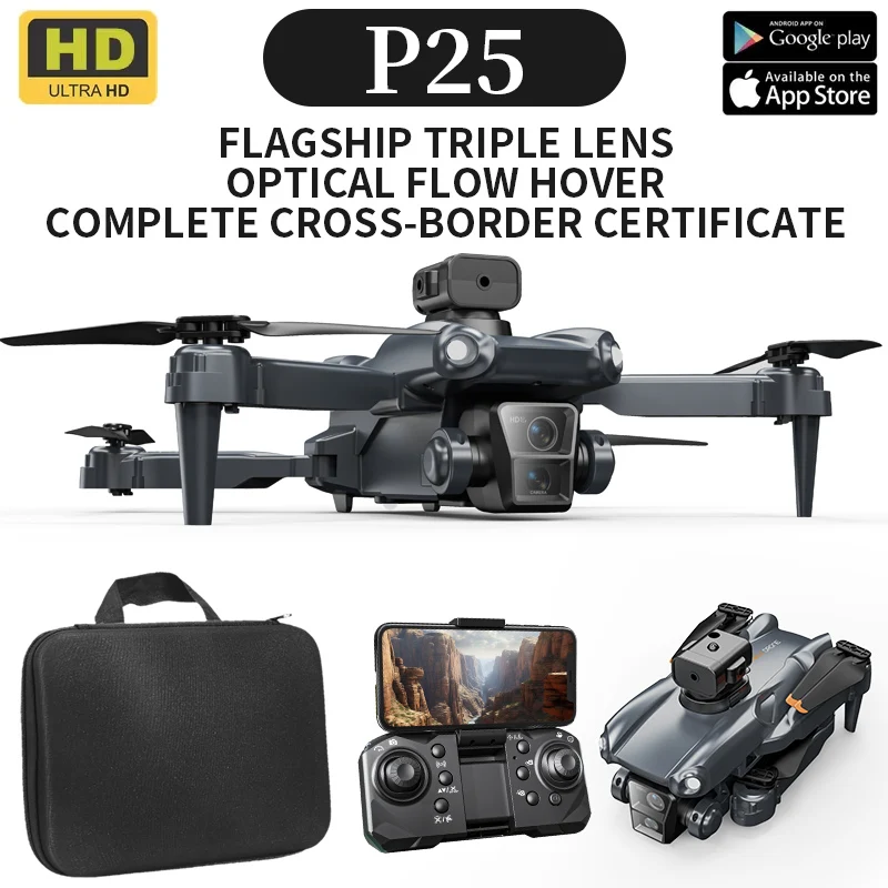 2024 P25 드론 8K 트리플 카메라 HD 브러시리스 UAV GPS, 전문 항공 사진, 장애물 회피 항공기 원격 장난감, 신제품
