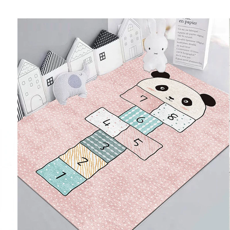 Light Gray Children's Hopscotch Boy Girl Cartoon Game Carpet Living Room Baby Crawling Non-slip Carpet Home Decoration Ornaments floor mat,kids carpet