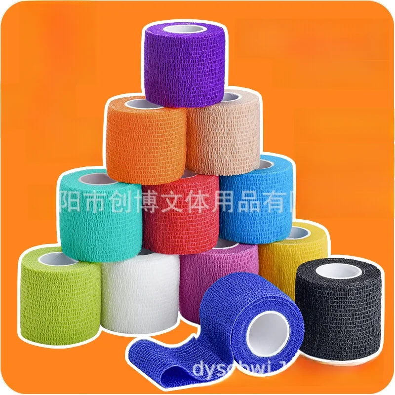 Cross-border hot selling self-adhesive bandage high elastic sports elastic bandage wrapping fixed strap combination factory d...