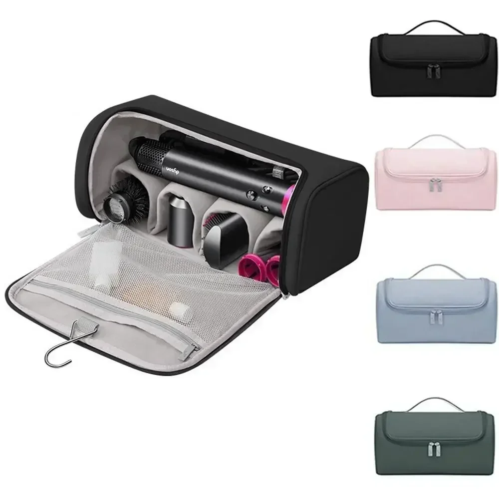 Portable Waterproof Hair Tool Storage Bag with Hideable Hook and Non-Slip Design, Large Capacity for Hair Dryers and Curling Irons