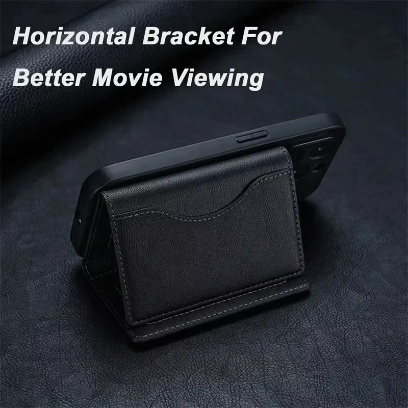 Magnetic Leather Wallet and Card Holder with Phone Pouch – Protective Case