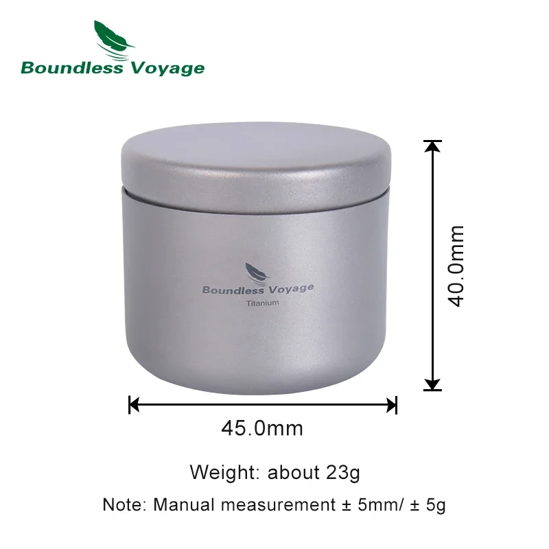 Boundless Voyage Mini Tin Storage Titanium Tea Jar Box Coffee Tea Candy Container Cans Spices Caddies Teaware 35ml