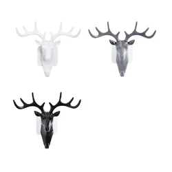 Vintage Deer Antler Wall Hook for Hats, Coats, and Keys (WHITE)
