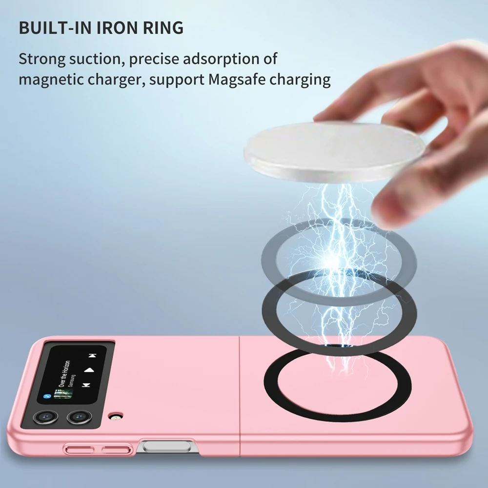 Magnetische kabellose Ladehülle für Samsung Galaxy Z Flip 6 5 Z Flip 4 3 Magsafe Handyhülle Anti-Fingerabdruck stoßfeste Abdeckung – Detail 7