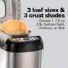 Beach Digital Electric Bread Maker Machine Artisan and Gluten-Free, 2 lbs Capacity, 14 Settings, Black and Stainless Steel 3