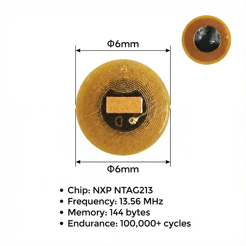 Diameter 6mm NXP NTAG213 NFC Tags  Programmable RFID Stickers Round Waterproof Flexible FPC NFC Labels for Phones Wearables - Image 7