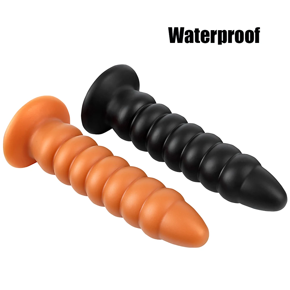 Dildo E Plug Anal De Silicone Com Segmentos Arredondados - JIUAI