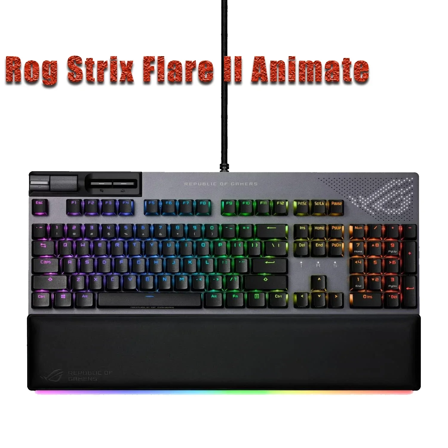 

Asus Rog Strix Flare II Animate 8000hz Pbt Keycaps Metal Media Controls Gaming Mechan Keyboard Detachable Ergonomics Hot Plug