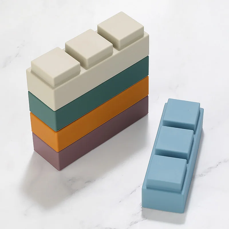 5pcs Baby Toy Soft Building Blocks Silicone Stacking Blocks Rubber Teethers Montessori Toy Silicone Construction