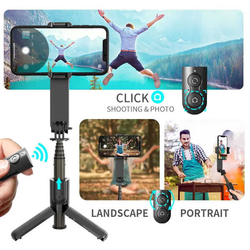 

L09 Gimbal Stabilizer With Fill Light Bluetooth Telescopic Selfie Stick Portable Video Shooting Tripod For Phone For IOS Android