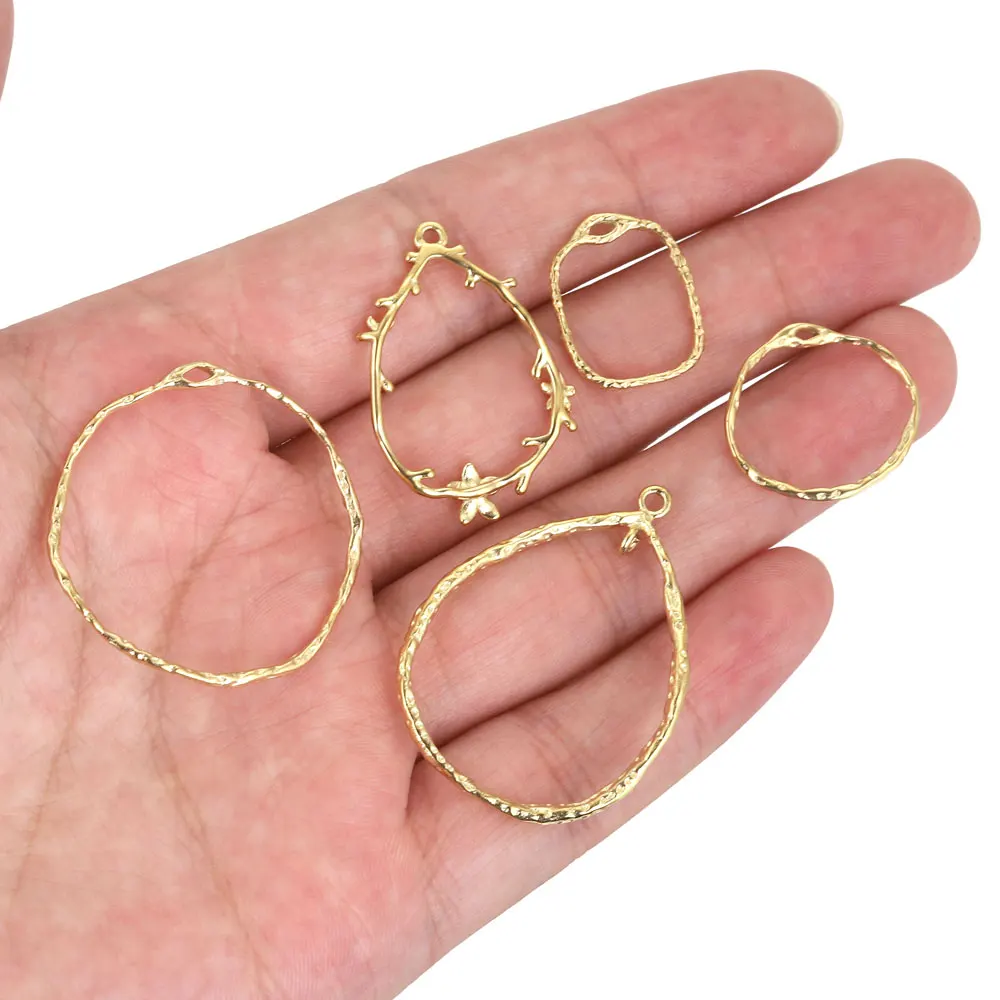 4 Stück 316L Edelstahl Charms für Ohrringe Rahmen Lünette Anhänger Basis Anschlüsse für DIY Schmuckherstellung Zubehör Komponenten – Detail 2