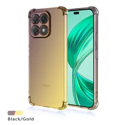 Shockproof Gradient TPU Protective Phone Case - Durable and Stylish Cover for Honor X8 4G (Black Gold)
