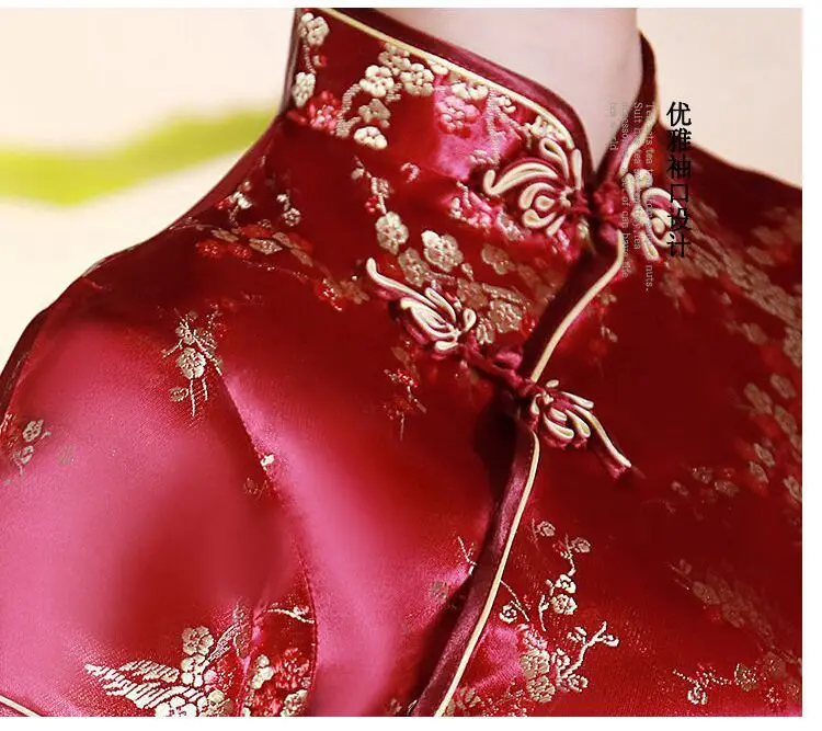 Plus Size Chinese Style Female Shirt Retro Mandarin Collar Brocade Oriental Clothing Spring Summer Classic Blouse Women Chinese Shirt