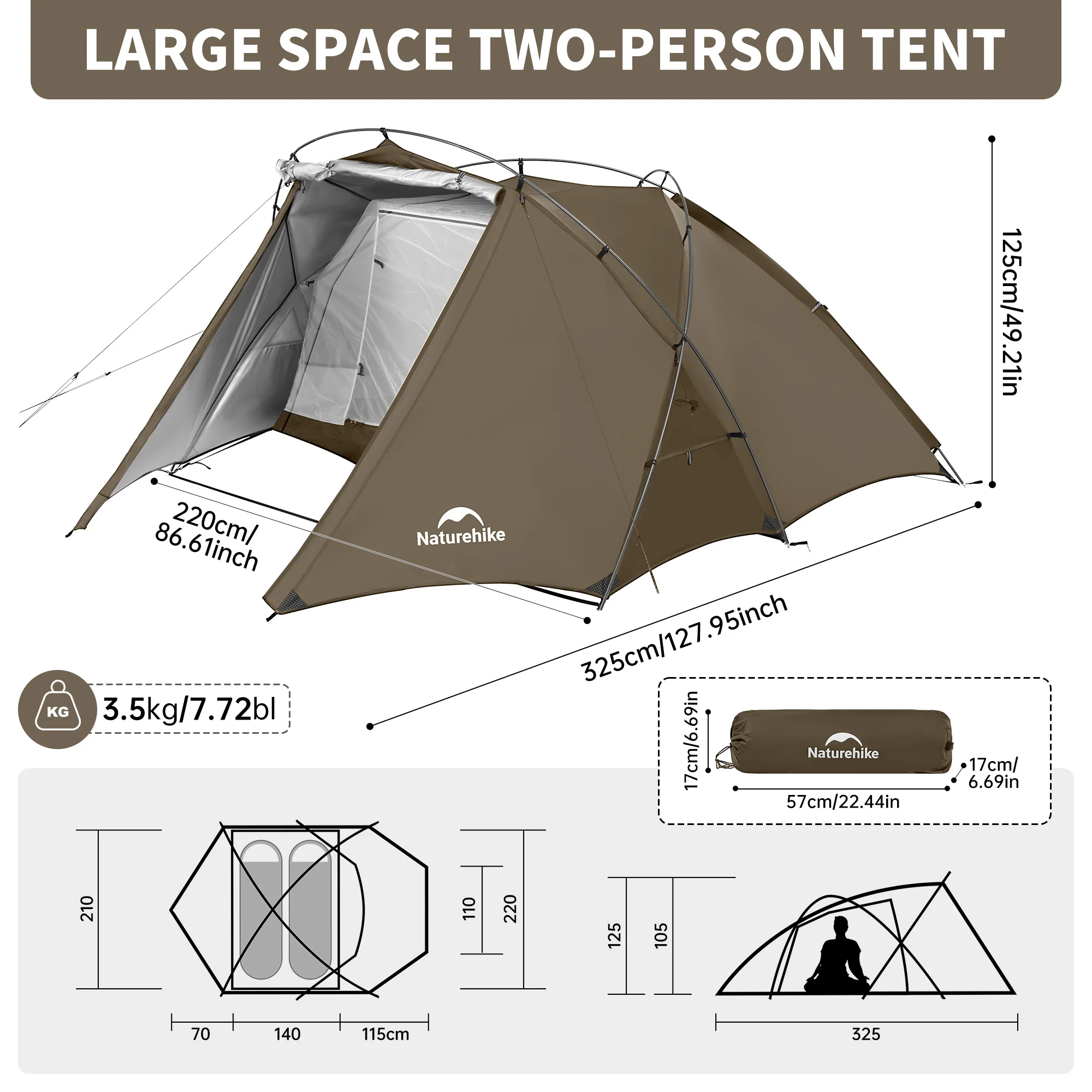 テント・タープ Naturehike Hillock6 Naturehike HILLOCK 6 Series Portable Tent Ultralight Compact