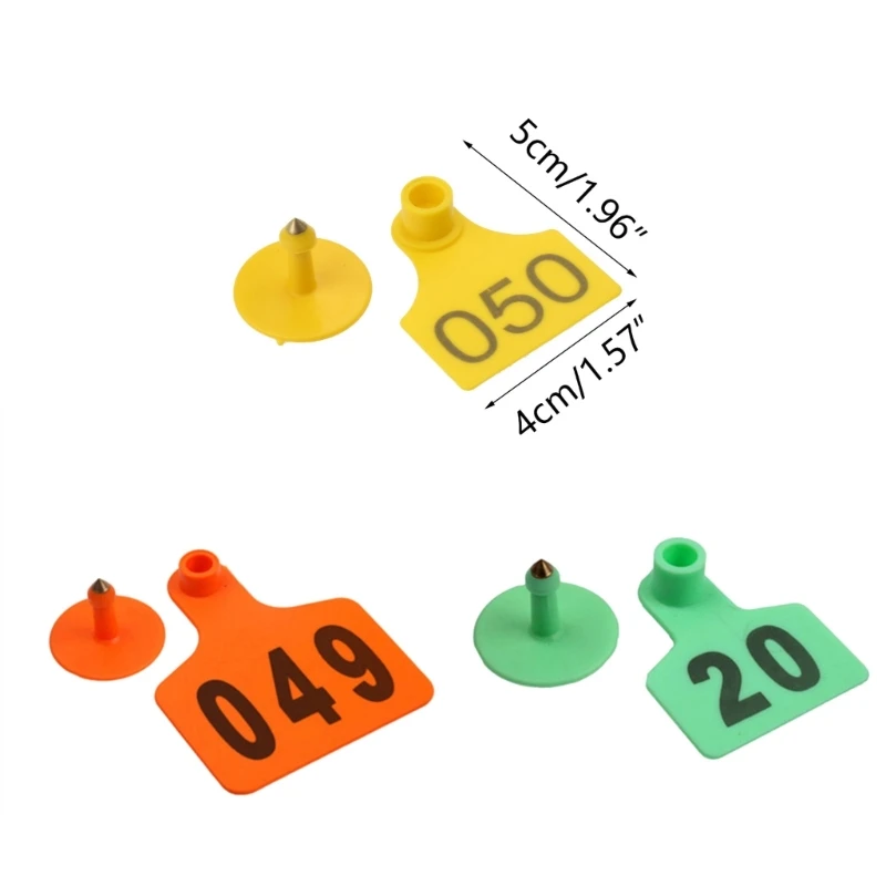 Cattle Ear Tags Plastics Ear Tags for Sheep Cattle Calf Hogs Number 1-100 29EF