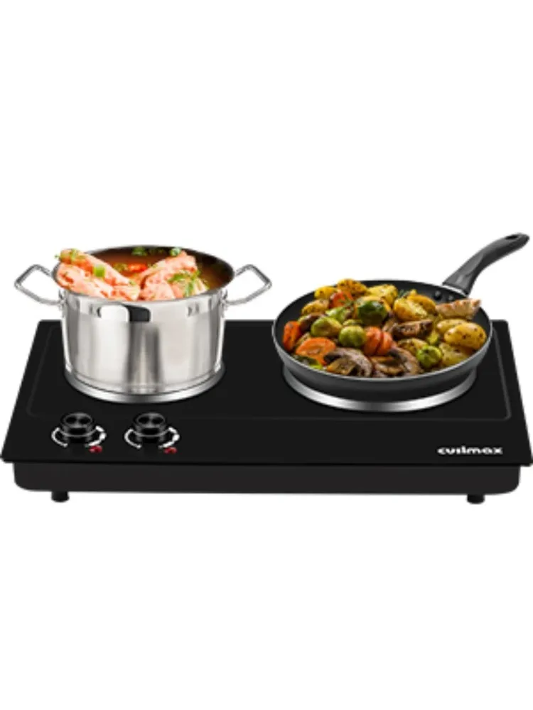 Hot plate, 1800W electric burner dual hot plate, used for cooking countertop burner, with temperature control, portable 2