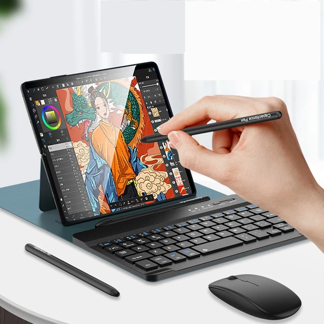 Wireless Keyboard Folding Leather Case For Samsung Galaxy Z Fold 4 / Fold 3 Folding Phone Creative Stand Bluetooth Mouse Stylus 4