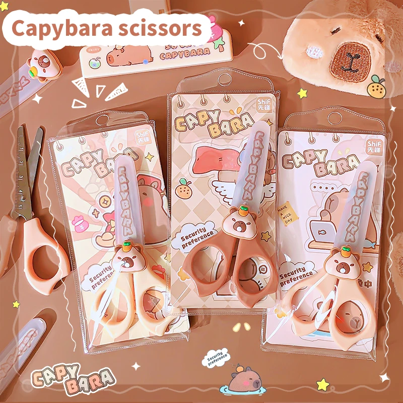 Stationery Scissors Pretty School Useful Back to School Cute Capybara Mini for DIY Children's