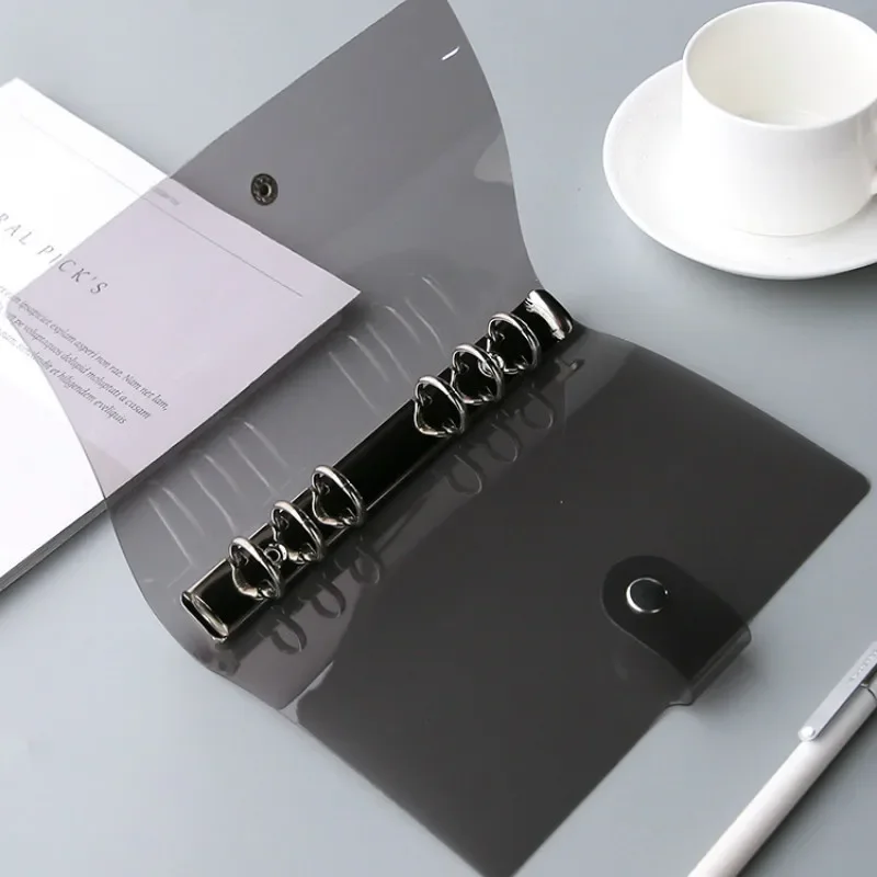 1PC Popular Transparent Black A5 A6 A7 Plastic Binder PVC Multifunctional Handbook Schedule Office Supplies File Organizer file folder,file holder,document storage bag