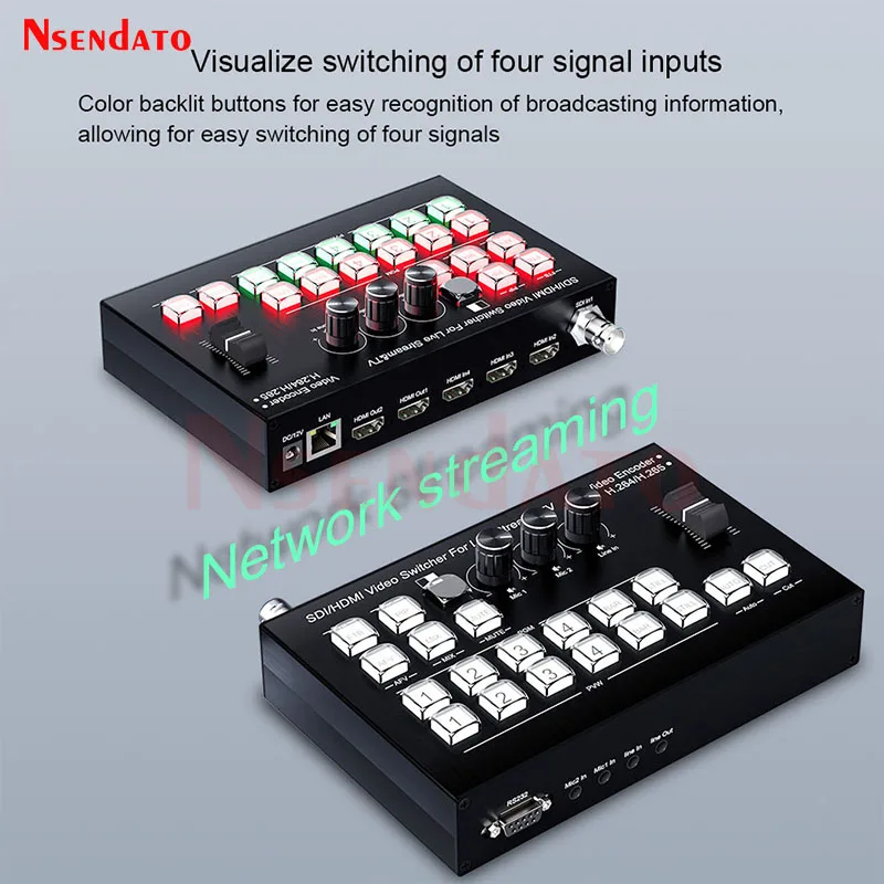 H.265 SDI HDMI Video Encoder Mixer Switcher For TV Live Streaming 4 Channel HDMI Video Seamless Encoder Director Switch With PIP