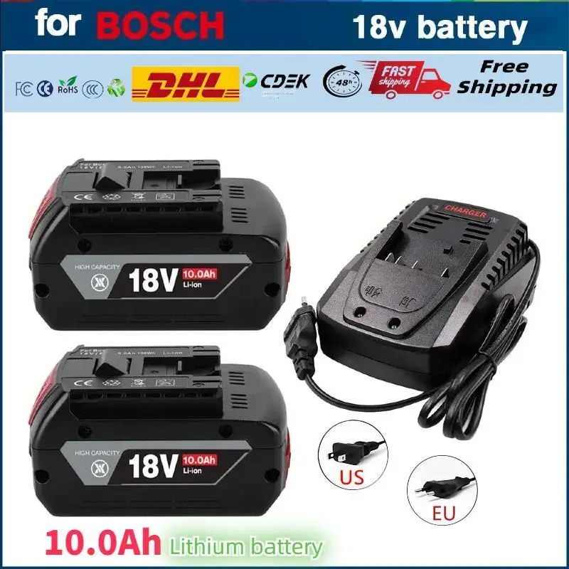 

NEW 18V 10Ah Rechargeable Li-ion Battery For Bosch 18V Power tool Backup 10000mah Portable Replacement BAT609 Indicator light