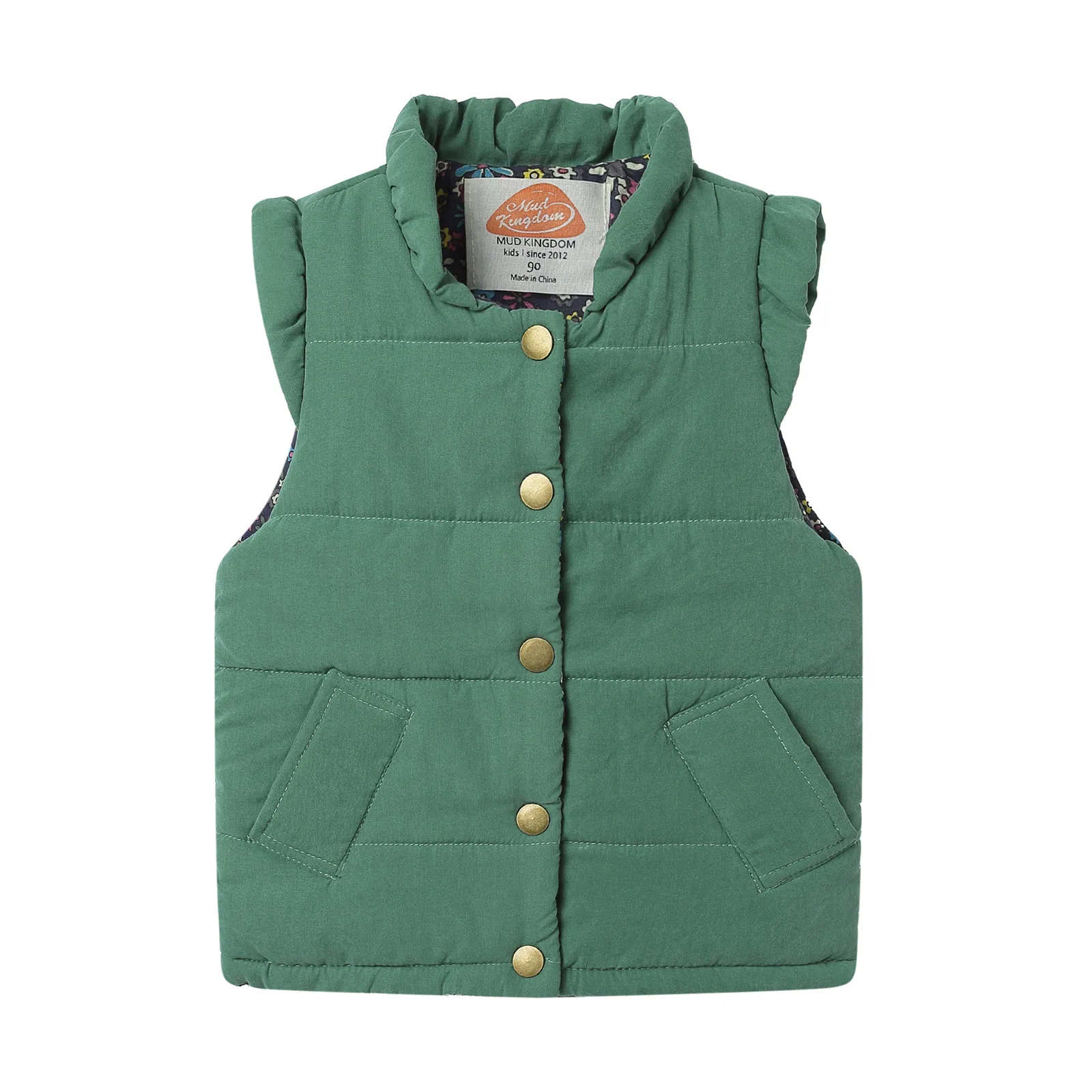 Mudkingdom Lightweight Girls Vest Jacket Snap Button Down Girls Sleeveless Outerwear Winter Waistcoat Gilet Puffy Coats