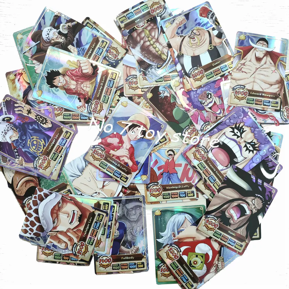 50Pcs/Pack One Piece Flash Shiny Cards Luffy Sanji Zoro Ace Anime