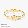 EILIECK 316L Stainless Steel Large White Round Stone Bangles Bracelet For Women Girl Fashion Waterproof Jewelry Gift Accessories 2