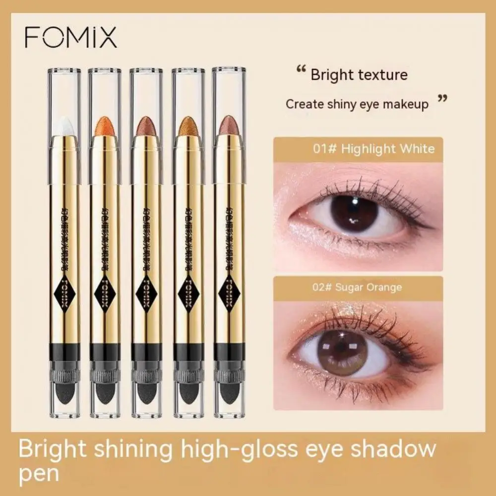 

6 Colors Glitter Silkworm Double-head Eye Pen Pearlescent Fine Flashing Contour Eye Shadow Long Lasting Eyeshadow Pencil Makeup