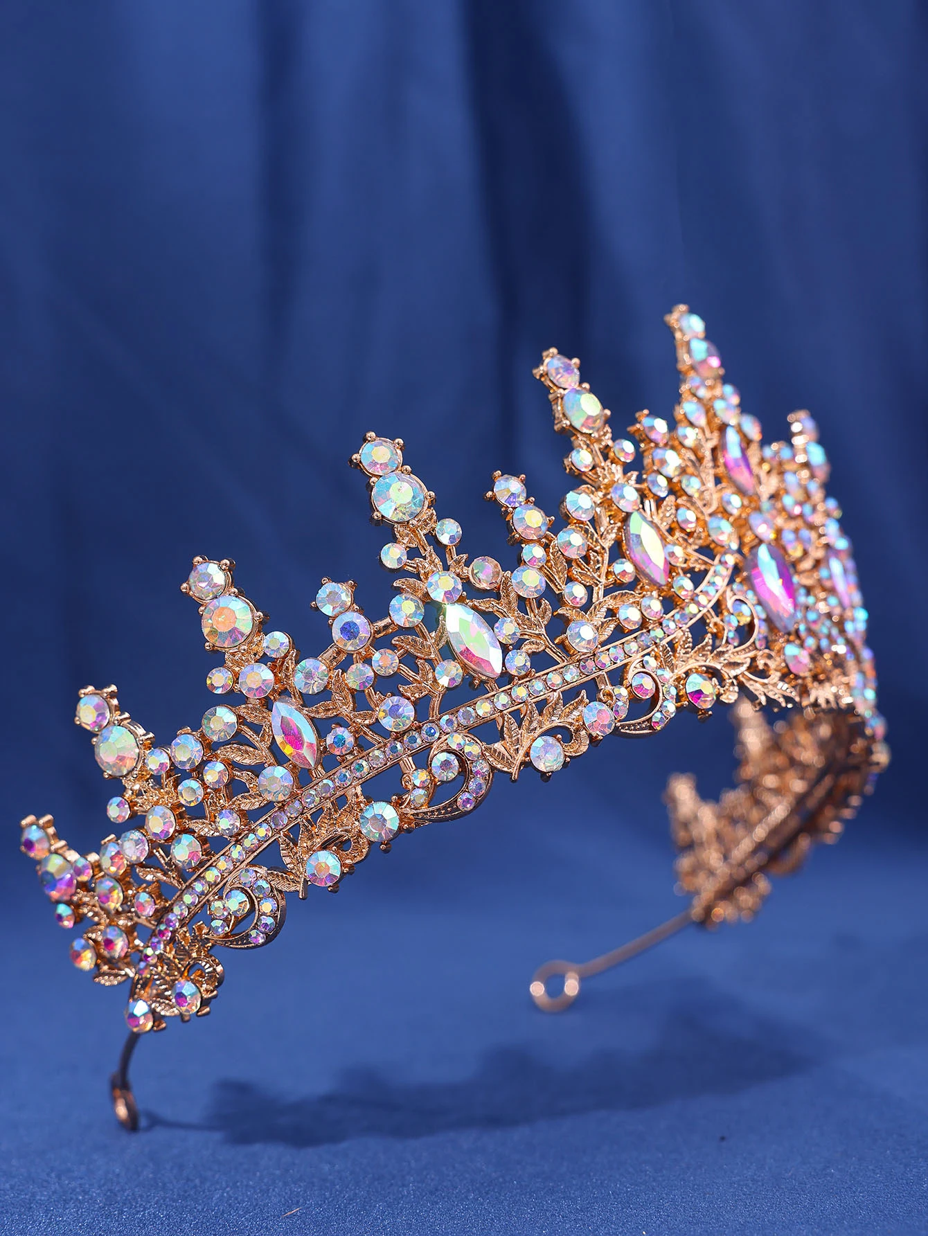Luxuriöse mehrfarbige Kristall-Strass-Hochzeitskrone, barocke schwarze Tiaras, Prinzessin, Königin, Diadem, Haarschmuck für Frauen, Schmuck – Detail 18