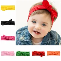 Baby Girl Headband Solid Bandage Band Hair Accessory Ribbon Bow Turban Children Newborn Kids Rabbit Ear Bowknot Headwear  1
