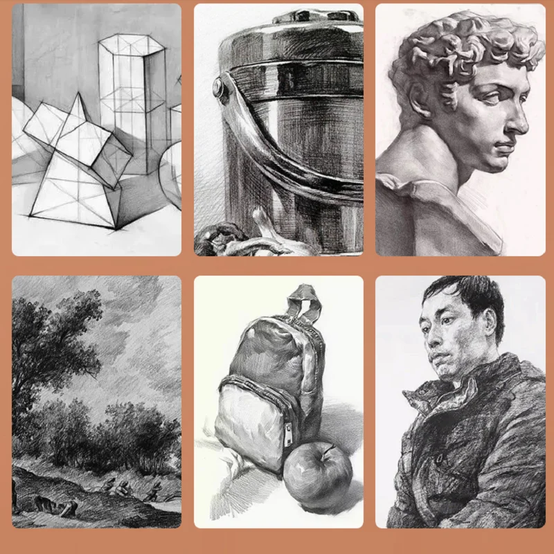 14B炭スケッチ鉛筆磨いまたは12Bスーパーダーク描画鉛筆画材16B