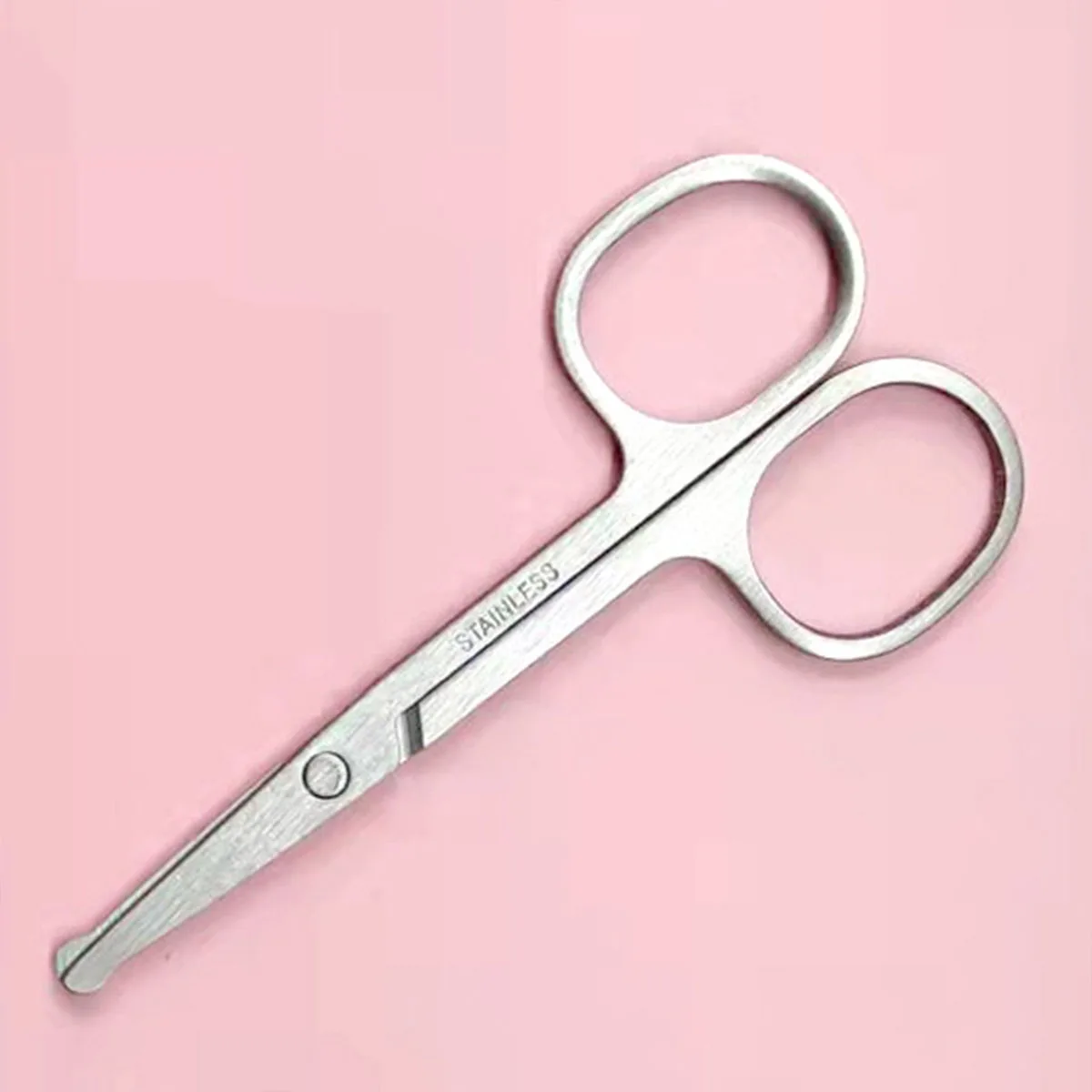 1pc Stainless steel round nose hair trimming scissors, specially designed for precise nose hair trimming 2