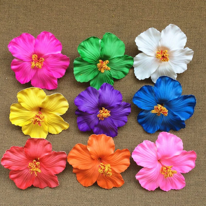 Hawaii-Blumen-Haarspangen Für Damen – 4 Stück, Bunt, Mit Plumeria & Hibiskus, Für Strand & Urlaub