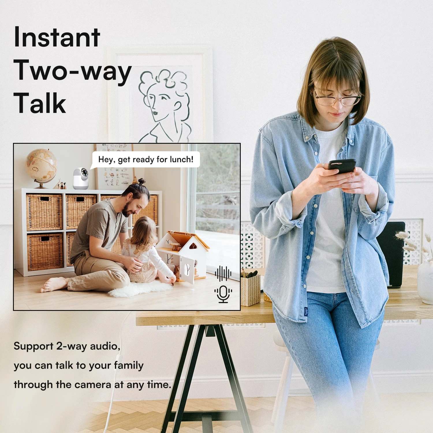 1080P PTZ IP Camera 3MP Wireless Wifi Surveillance Camera Home Security Protection Pet Baby Monitor Human Auto Tracking 6