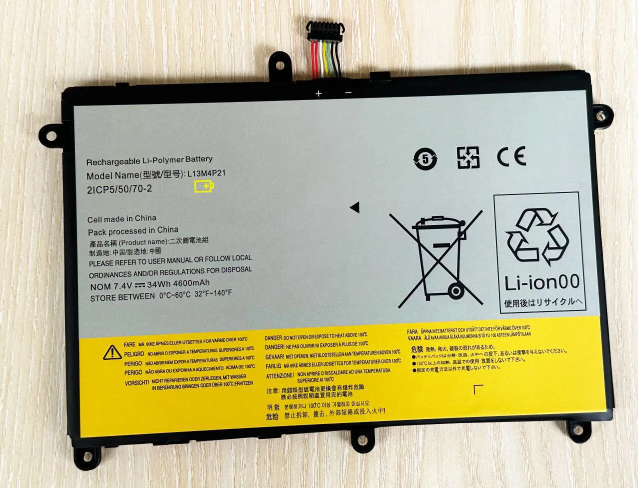 Lenovo-bateria Original do Portátil Lenovo Ideapad Yoga 11 20332 2332 20428 Yoga2 7.4v 34wh 4700mah L13l4p21 L13m4p21 - Imagem 5