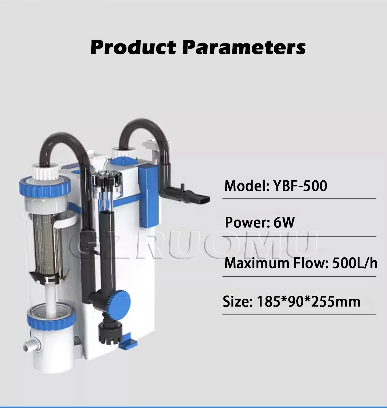 New 3 in 1 Fish Tank Filter YBF-500 Oxygen Filtration Integrated Machine Water P