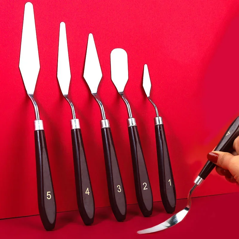 5pc Stainless Steel Oil Painting Knives Artist Crafts Spatula Palette Knife Oil Painting Mixing Knife Scraper Art Tools oil painting knife,oil painting scrapers