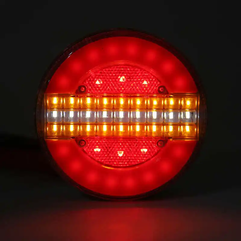 

Round LED Trailer Tail Light 1200LM Stop Brake Turn Reverse Lamp Waterproof IP67 12-24V Indicator for Car Van Truck Boat Yacht