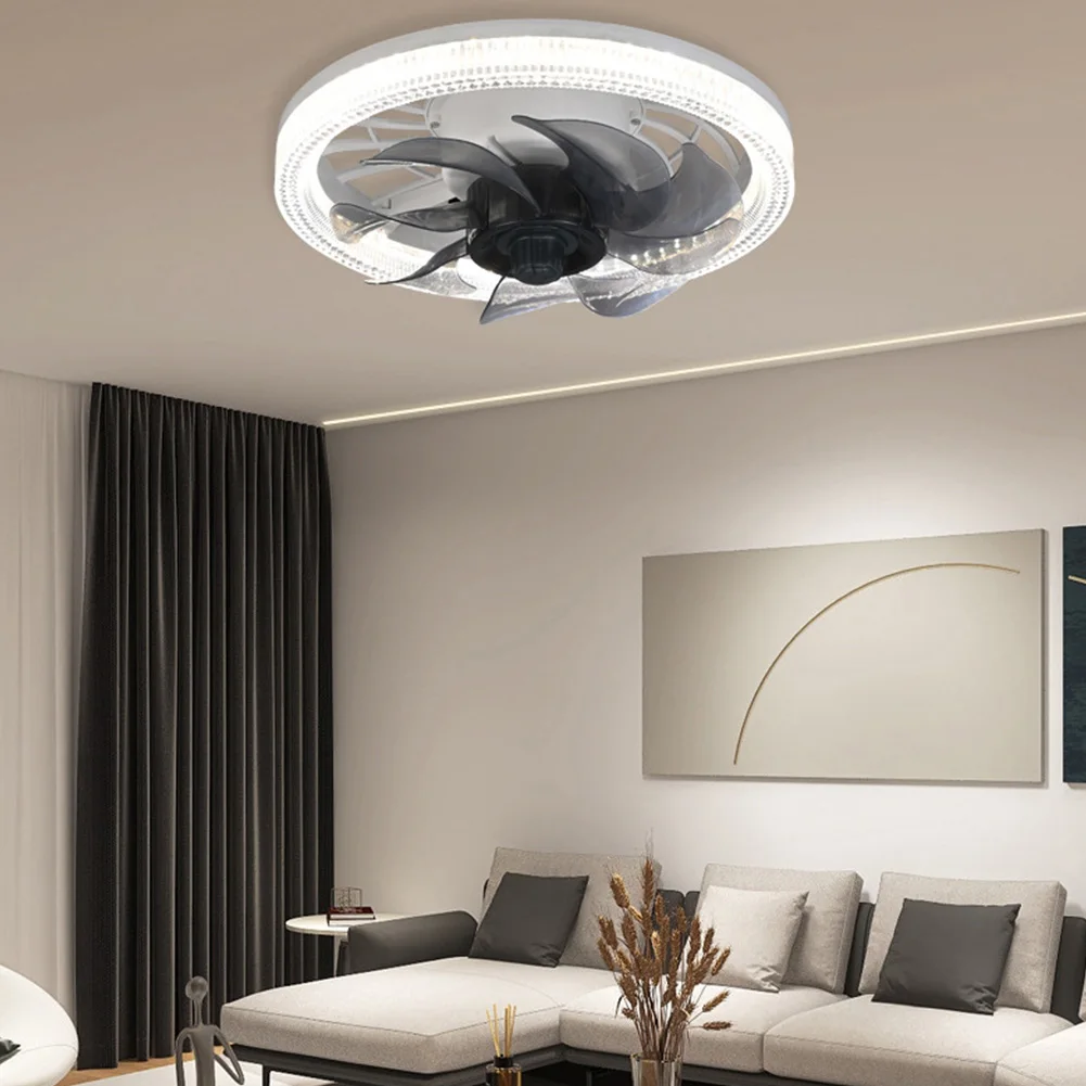 Silent Electric Fan with Light with Converter Extender Ceiling Fan Light 4 Speeds AC 85V-265V for Living Room Study Room Kitchen 2